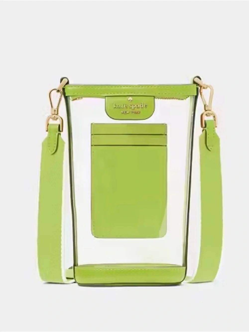 kate spade lime green clear crossbody bag